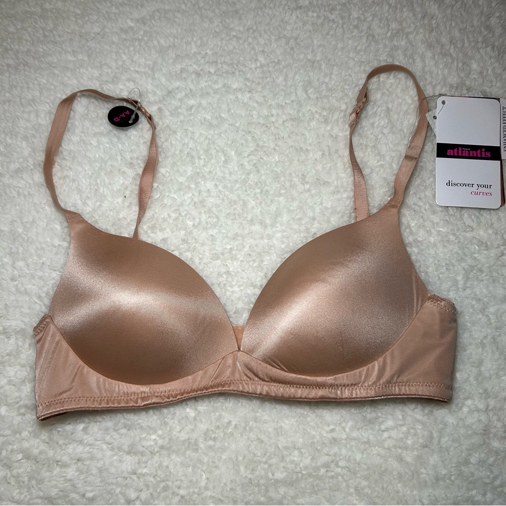Atlantis Padded Plunge Bra Nude 32B NWT